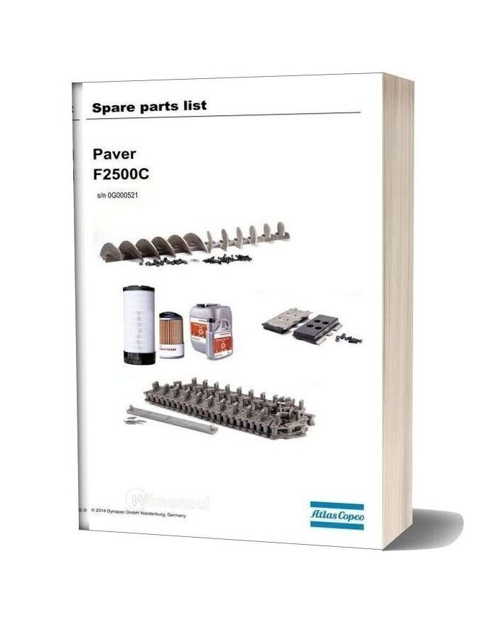 Dynapac F2500c Paver Spare Parts List