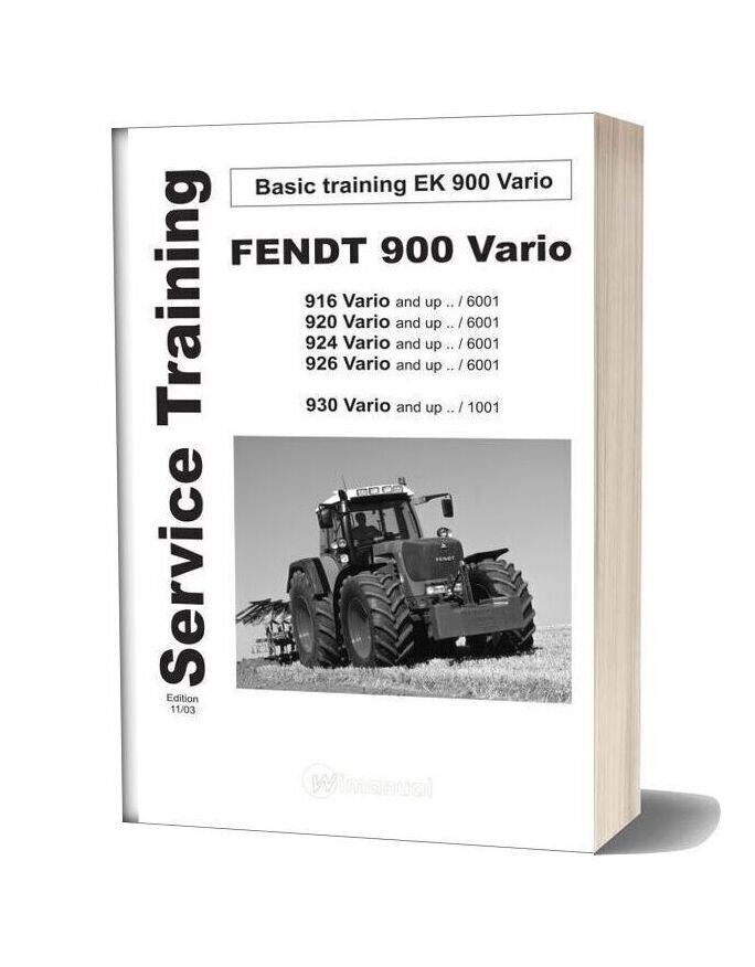 Fendt 900 Basic Service Training Vario 11 03 En