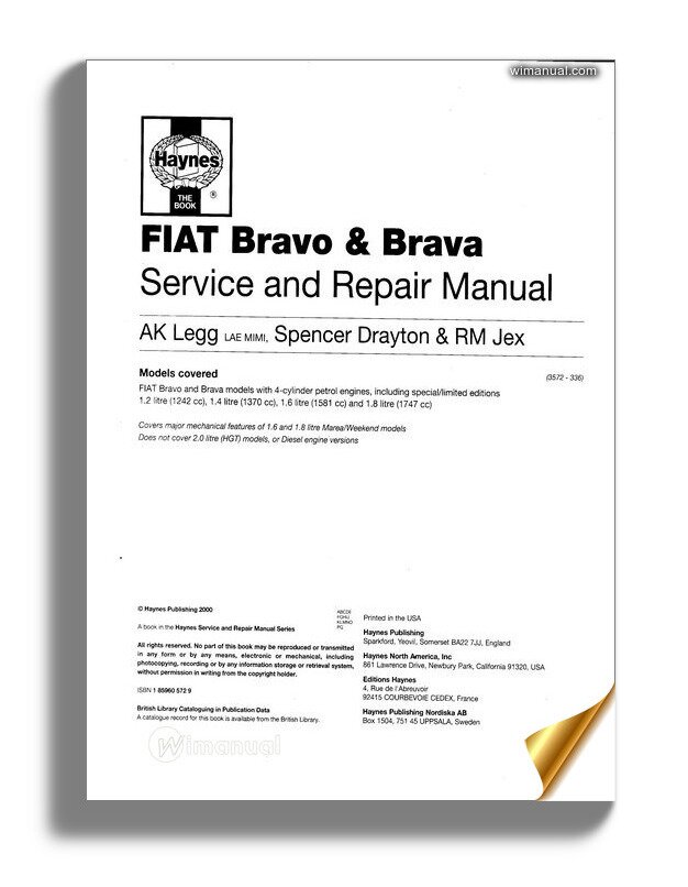 Fiat Bravo Brava Haynes Repair Manual