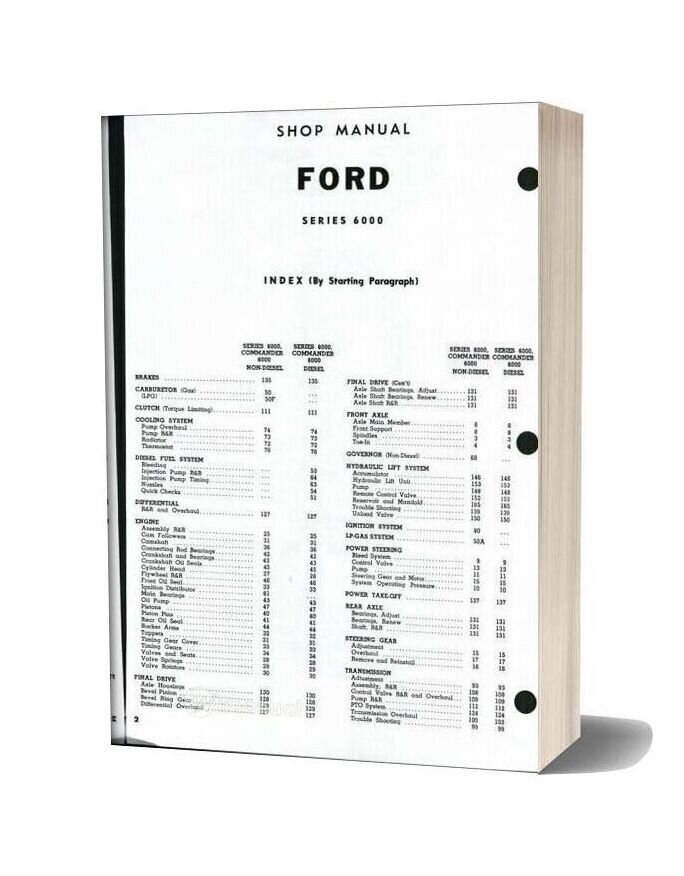 Ford 6000 Commander Shop Manual