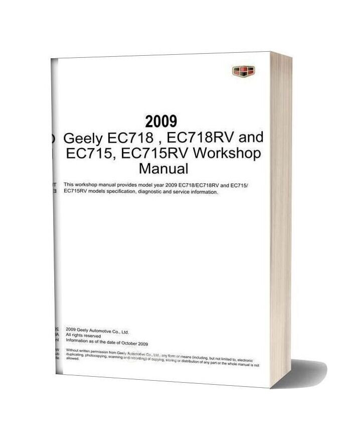 Geely Ec718 Ec718rv And Ec715 Ec715rv Workshop Manual
