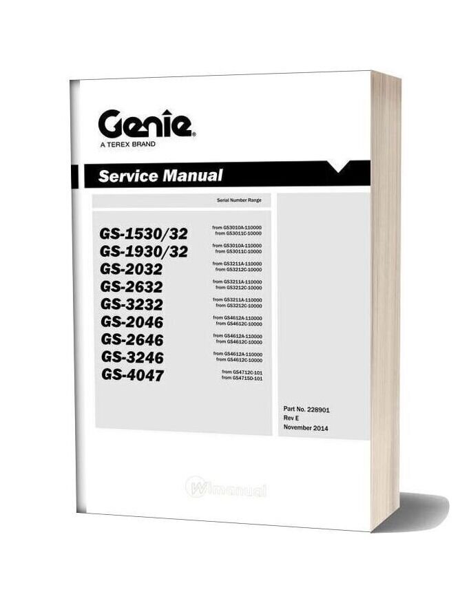Genie Gs 4047 From Sn 12c 101 Gs 4047 (Pn 228901) Service Manual