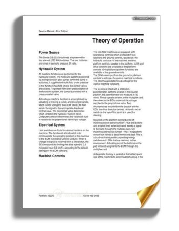 Genie Scissors Lift A Gs 1530 1930 Before Sn 60000 Parts Manuals