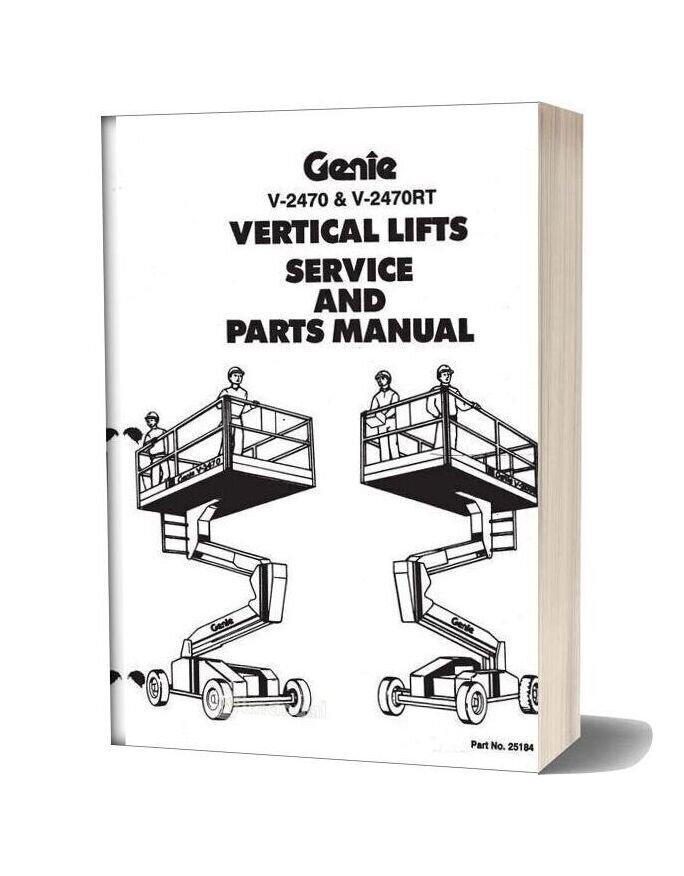 Genie Scissors Lift V 2470 And V 2470 Rt Parts Manuals