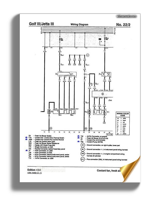 Golf Jetta Volkswagen Wiring Diagram