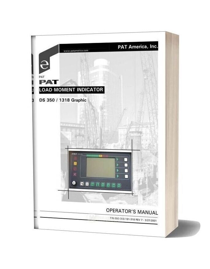 Grove Pat Load Moment Indicator Ds350 1318 Operator Manual