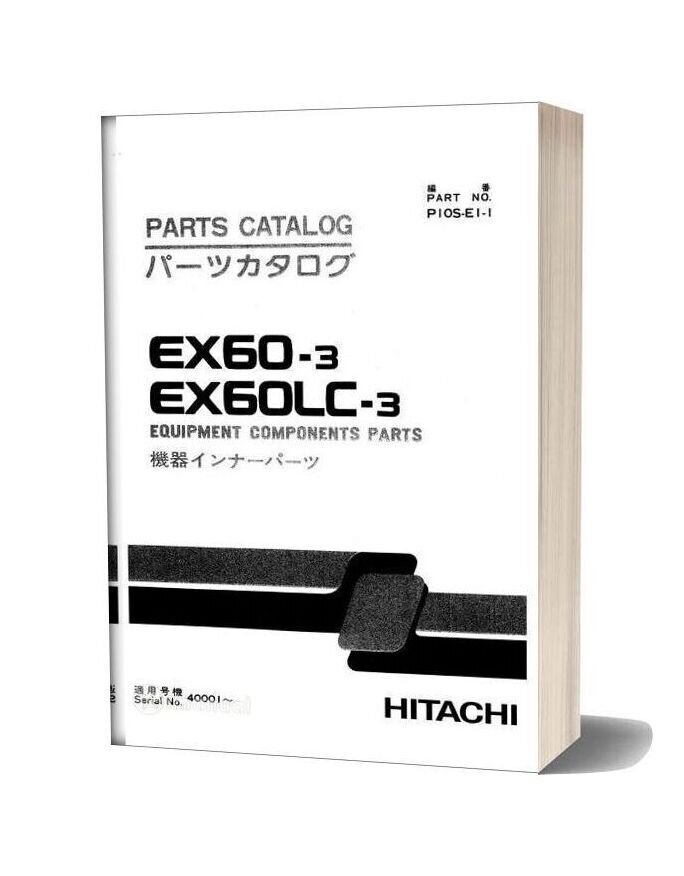 Hitachi Ex60 3 Equipment Components Parts