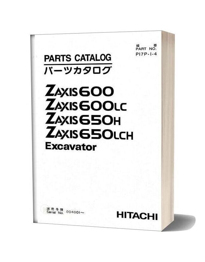 Hitachi Excavator Zaxis 600 600lc 650h 650lch Parts Catalog