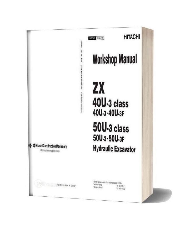Hitachi Hydraulic Excavator Zx50 Workshop Manual