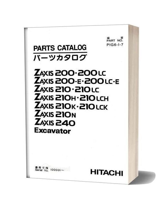 Hitachi Zaxis Zx200 Excavator Part Catalog