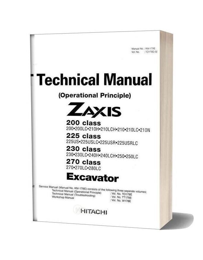 Hitachi Zx200 270 Technical Man Operation Prin