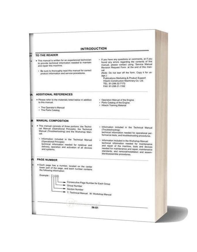 Hitachi Zx75us Technical Manual Operation Principle