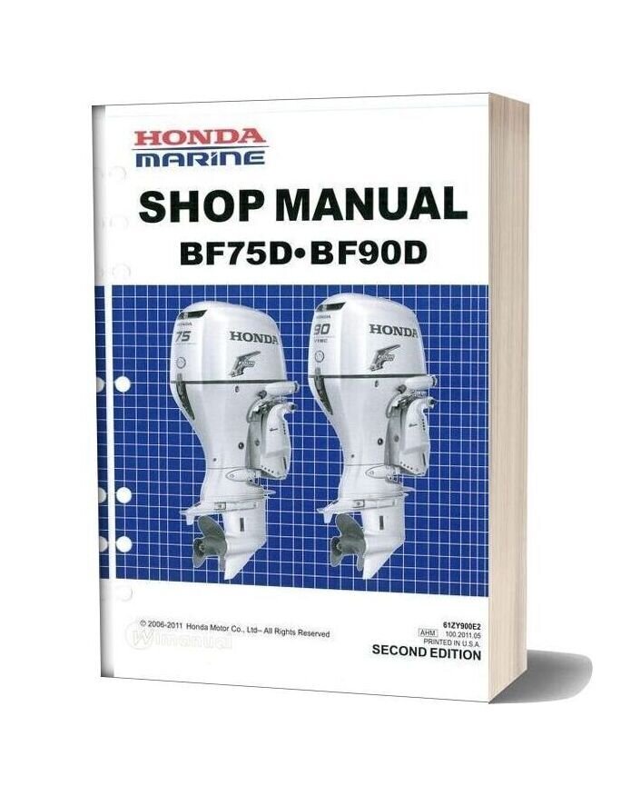 Honda Outboard Bf 75d 90d Vtec Shop Manual Manuale Officina Dk0 Lrta