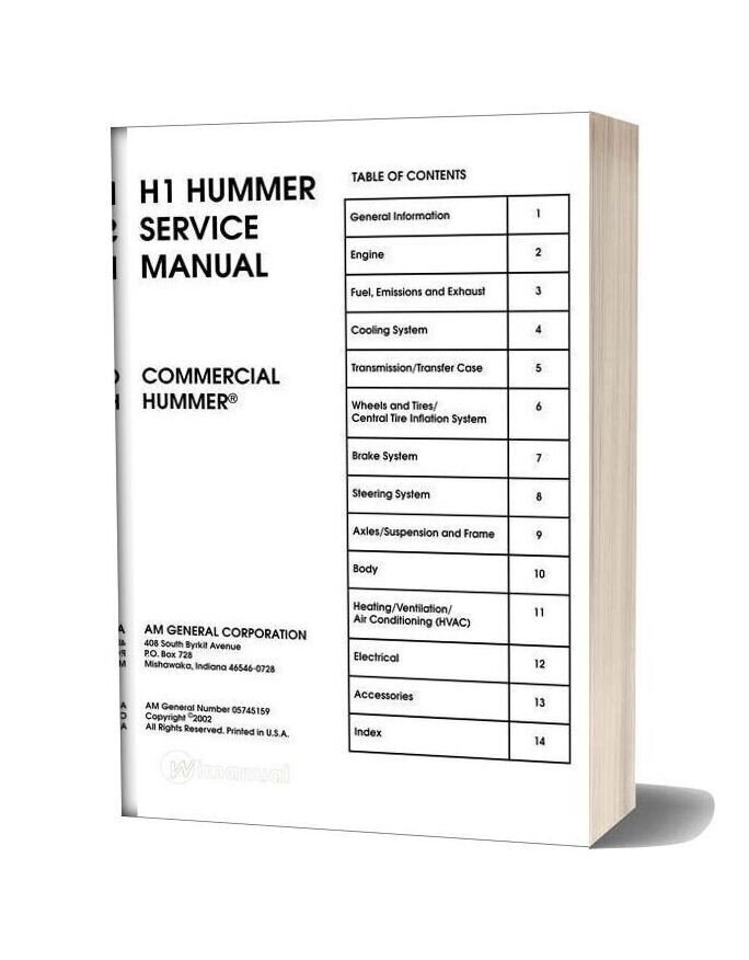 Hummer H1 Repair Manual Eng