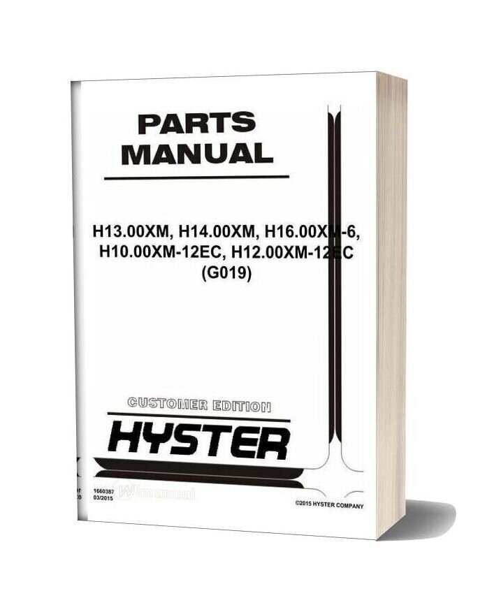 Hyster Forklift H13 00xm H16 00xm Parts Manual