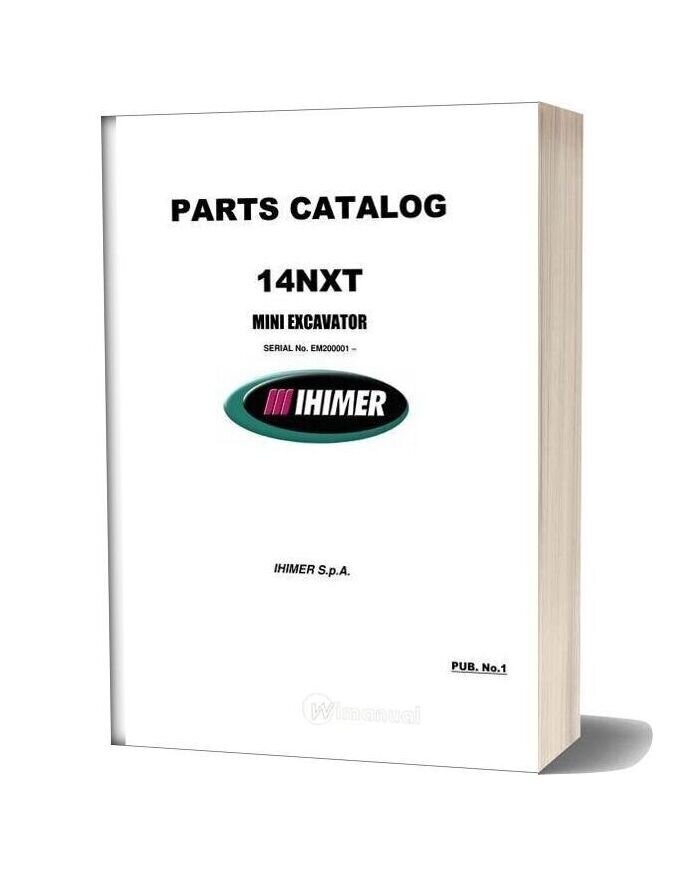 Ihi Mini Excavator 14nxt Parts Catalog