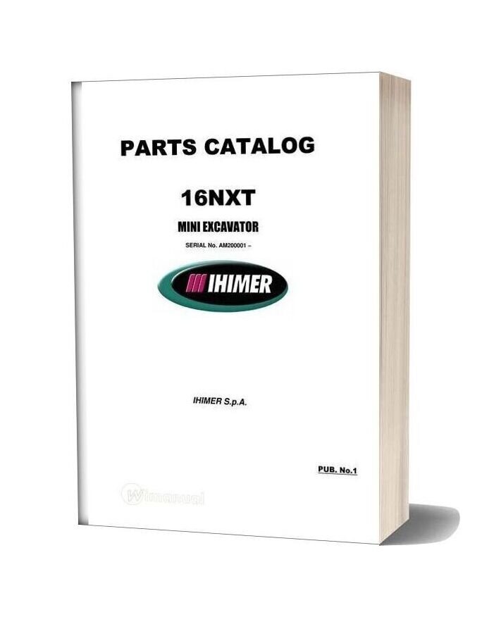 Ihi Mini Excavator 16nxt Parts Catalog