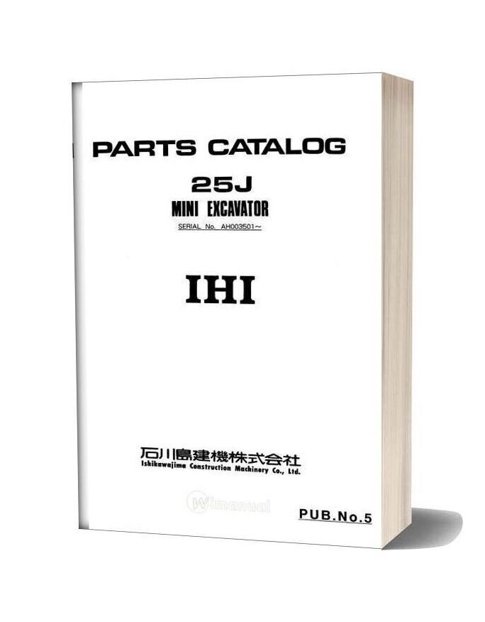 Ihi Mini Excavator 25j Parts Catalog