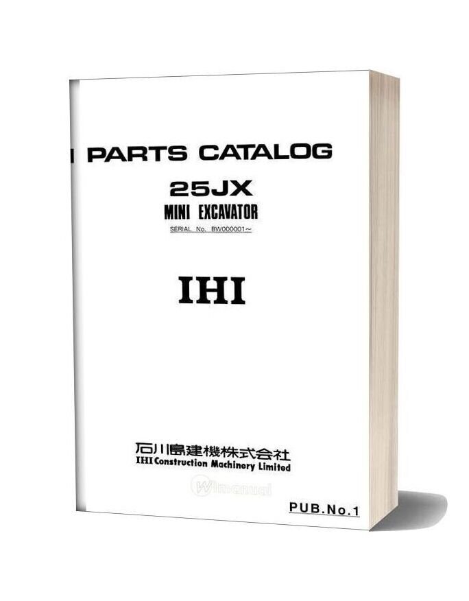 Ihi Mini Excavator 25jx Parts Catalog