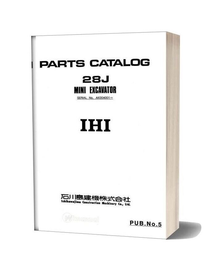 Ihi Mini Excavator 28j Parts Catalog