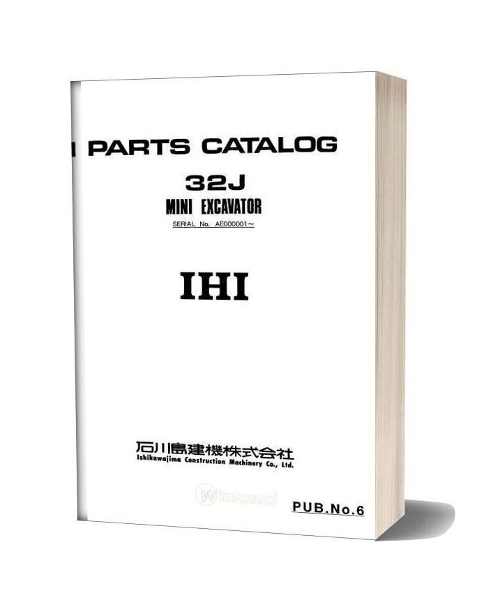 Ihi Mini Excavator 32j Parts Catalog