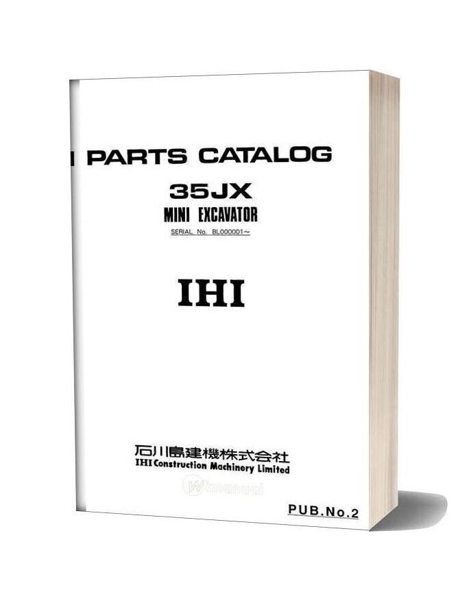 Ihi Mini Excavator 35jx Parts Catalog