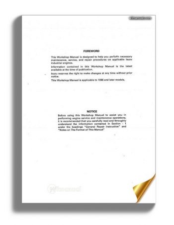 Isuzu Engine 4jg2 Service Manual