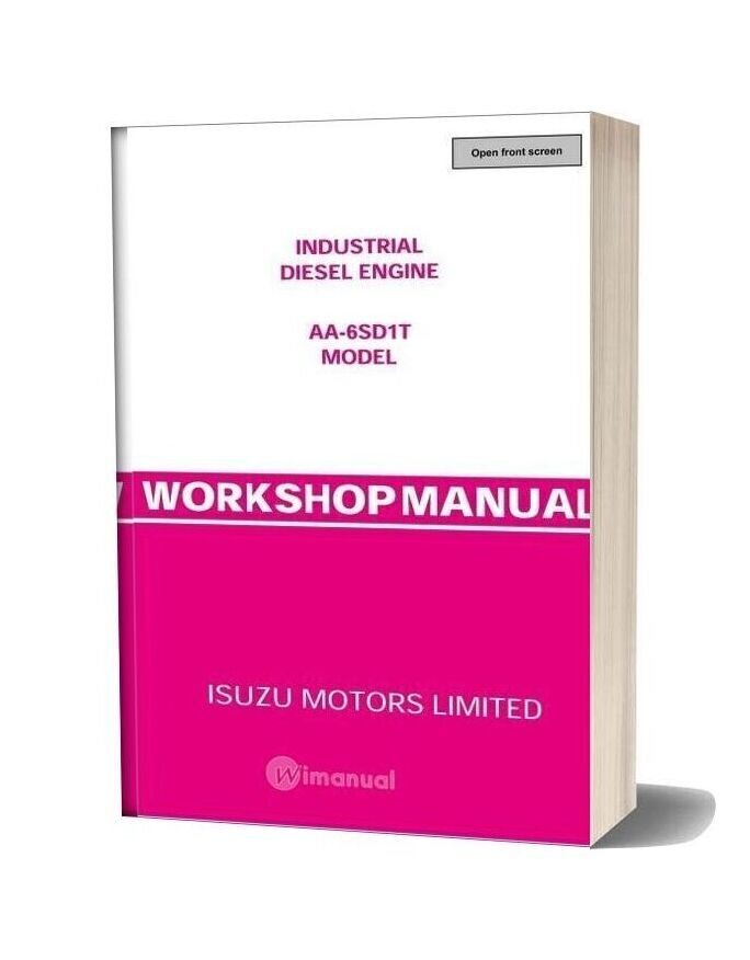 Isuzu Industrial Diesel Engine Aa 6sd1t Model Workshop Manual