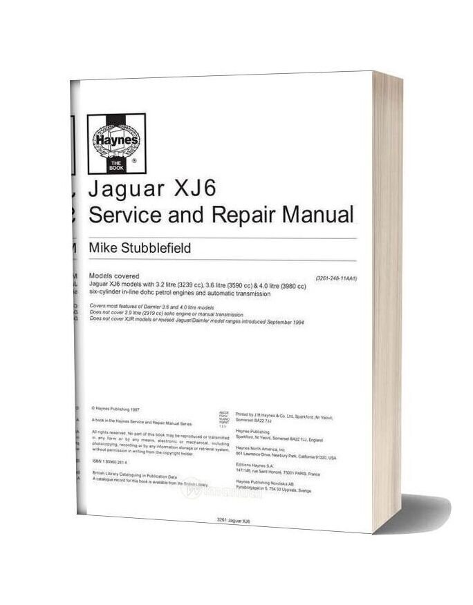 Jaguar Xj6 Service And Repair Manual