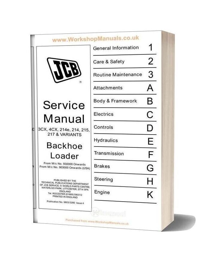 Jcb 3cx 4cx Service Manual