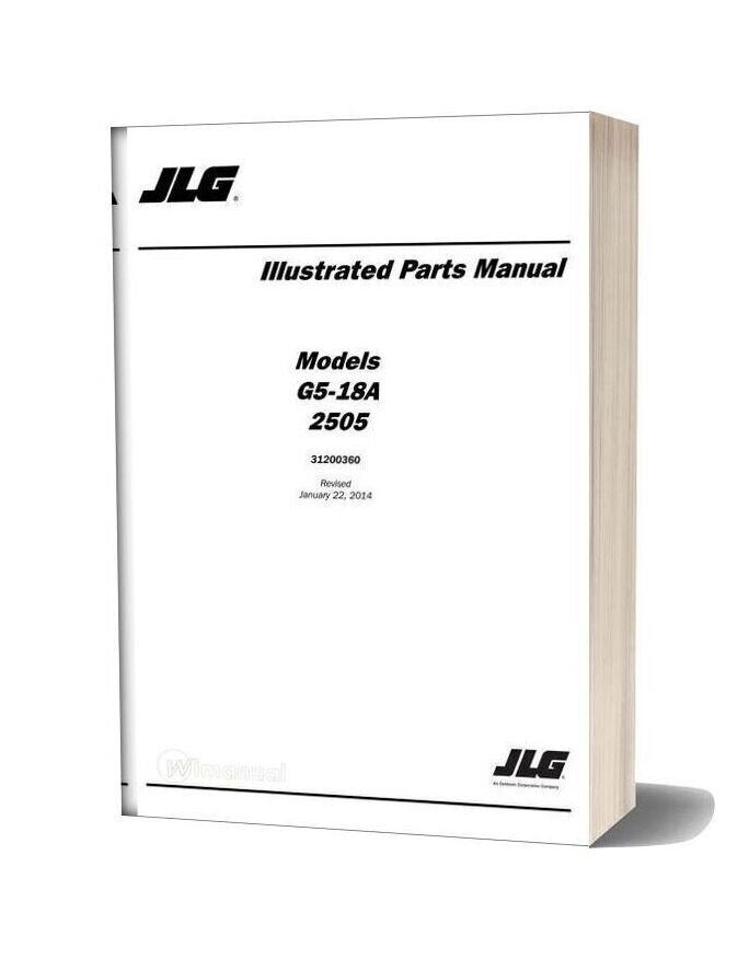 Jlg G5 18a 2505 Telehandler Parts Manual