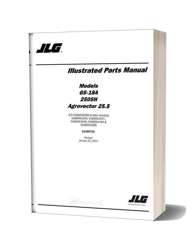 Jlg G5 18a 2505h Telehandler Parts Manual