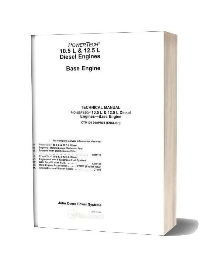 John Deere 10 5 12 5l Diesel Engine Technical Manual