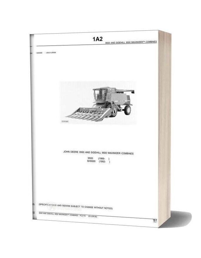 John Deere 9500 Parts Book