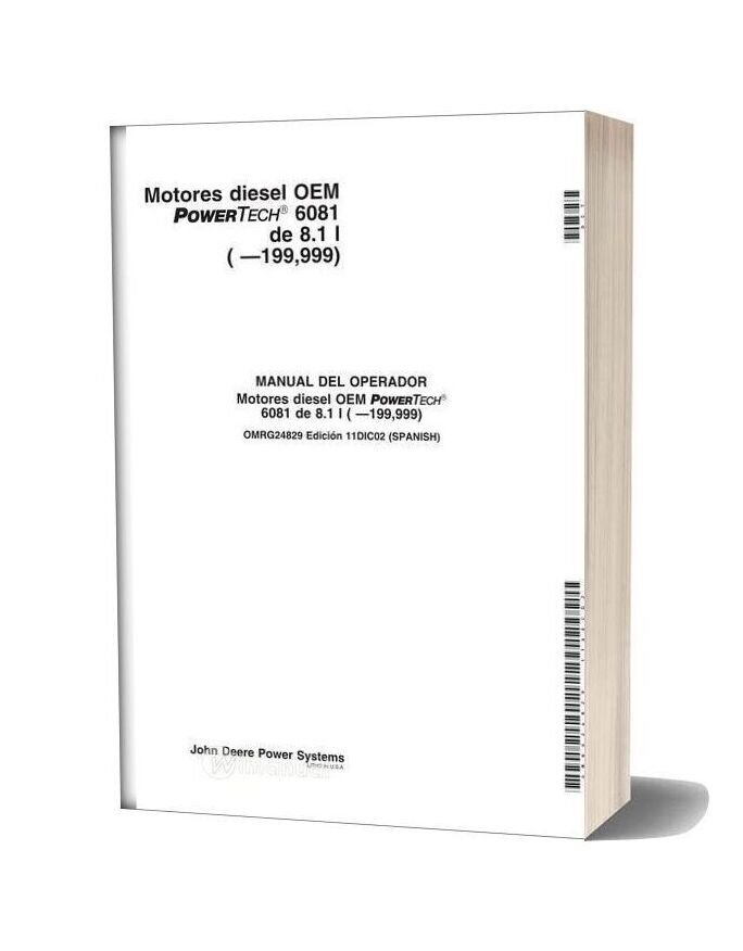 John Deree 8 1l Rg6081hf Maintenance Manual