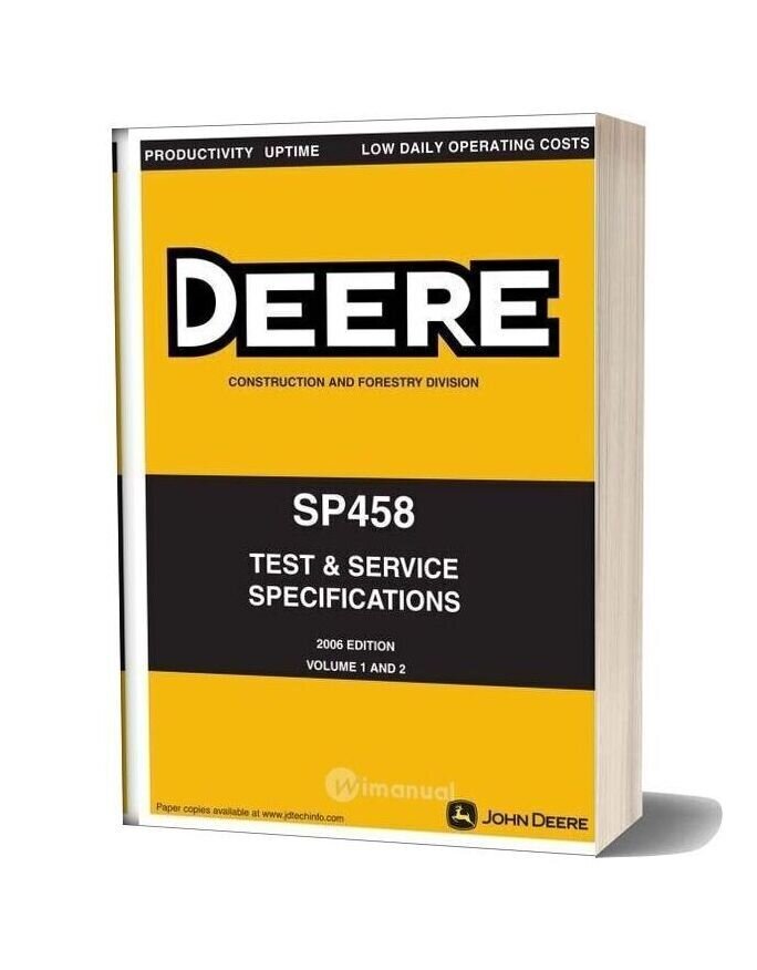 John Deree Sp458 Test Service Specifications