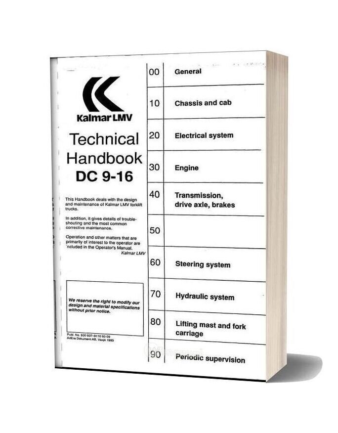 Kalmar Dcd180 6 Bj 1998 Technical Handbook