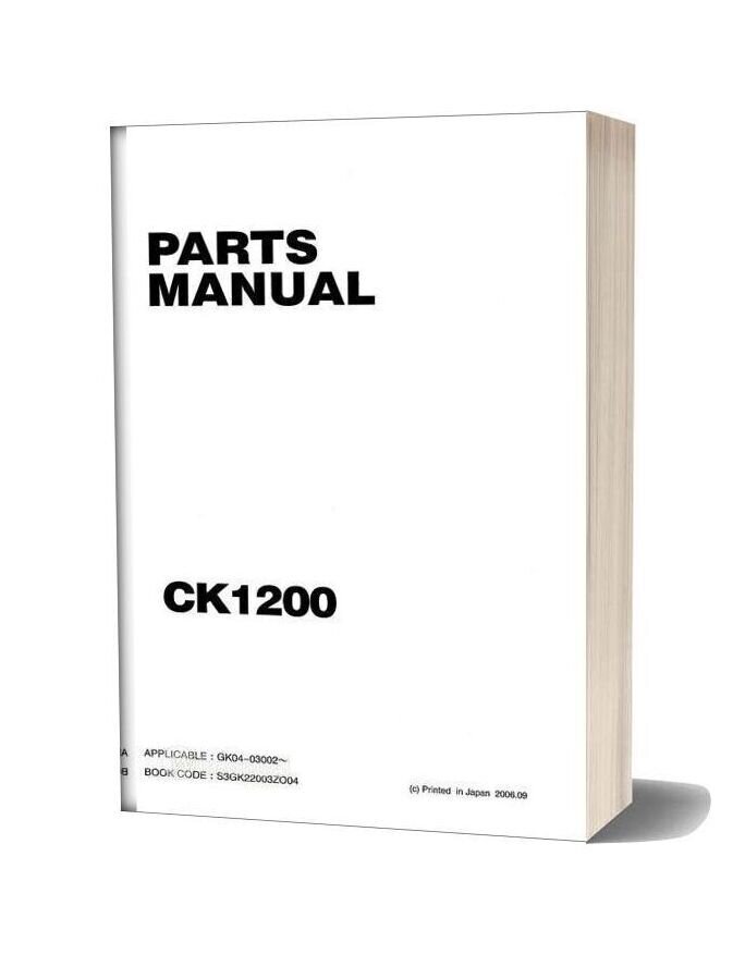 Kobelco Crawler Crane Ck1200 1f Parts Manual (S3gk22003zo04)