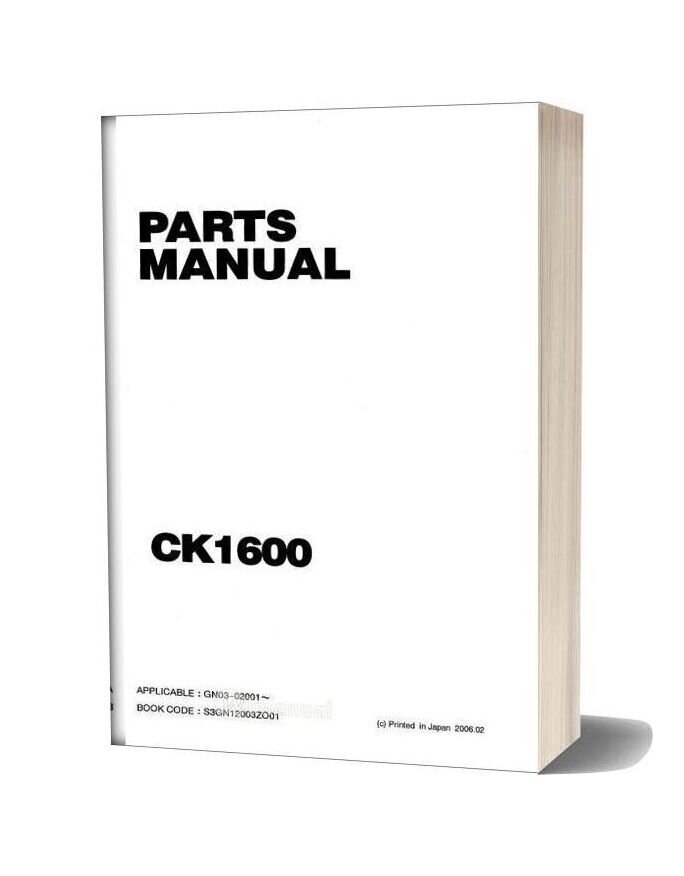 Kobelco Crawler Crane Ck1600 1f Parts Manual (S3gn12003zo01)
