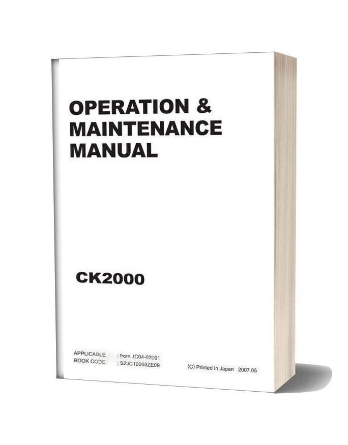 Kobelco Crawler Crane Ck2000 1f Operator & Maintenance Manual (S2jc10003ze09)