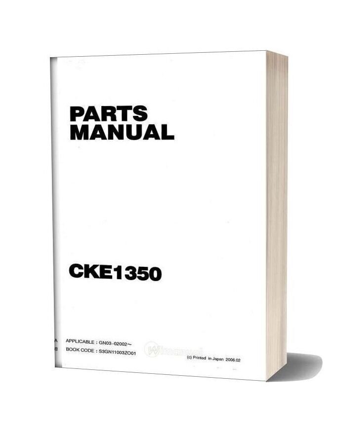 Kobelco Crawler Crane Cke1350 Parts Manual(S3gn11003zo01)