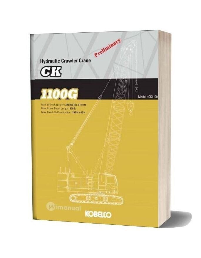 Kobelco Hydraulic Crawler Crane Ck1100g Spec Book