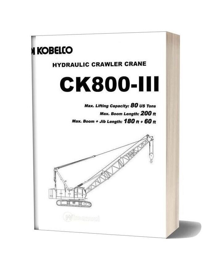 Kobelco Hydraulic Crawler Crane Ck800 Iii Spec Book