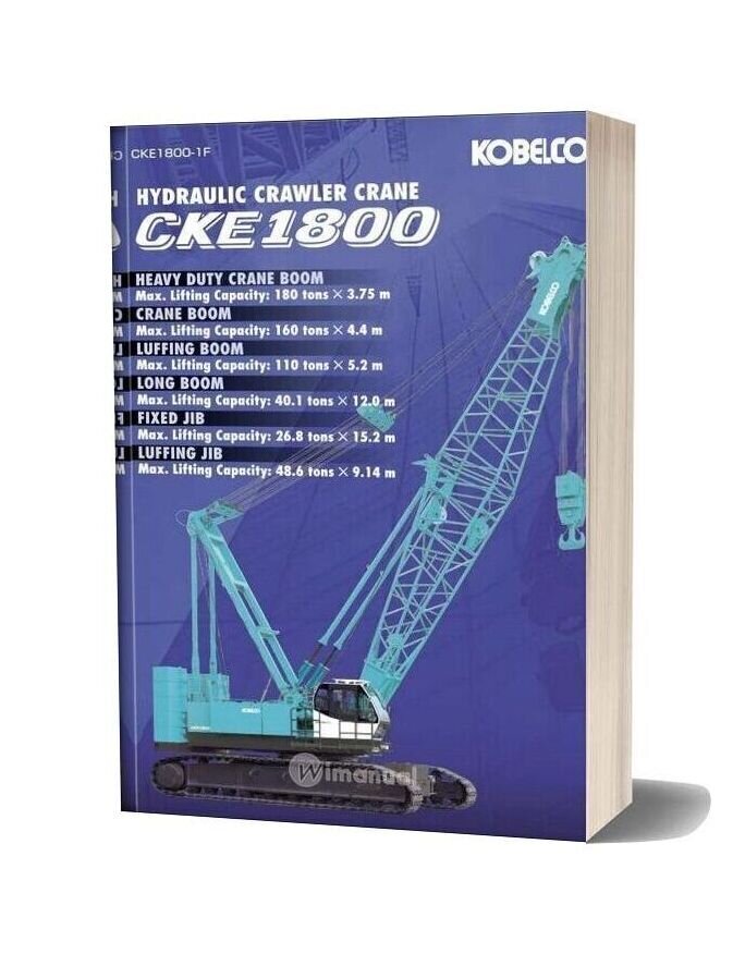 Kobelco Hydraulic Crawler Crane Cke1800 1f Specifications-23k13827