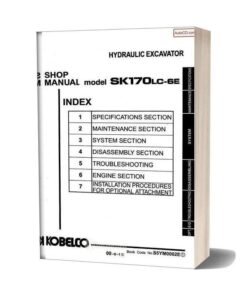 Kobelco Sk170lc 6e Hydraulic Excavator Book Code No S5ym0002e