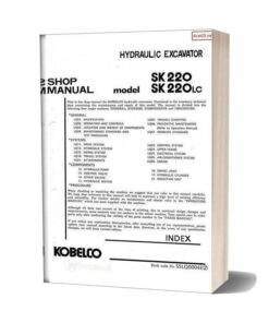 Kobelco Sk220 Sk220lc Hydraulic Excavator Book Code No S5lq0004e