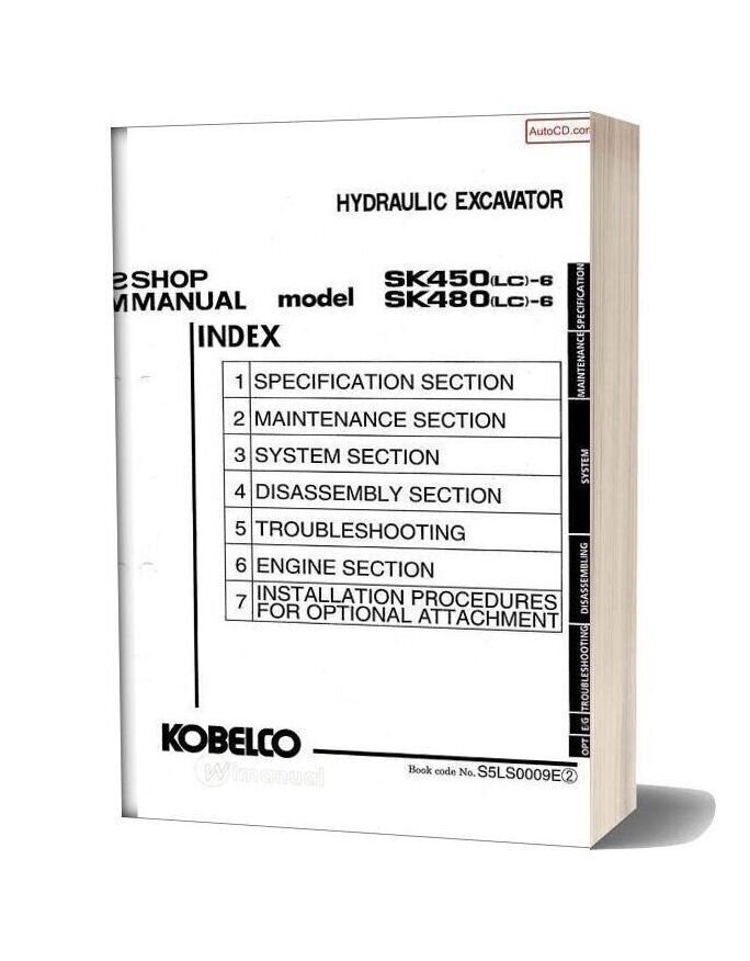 Kobelco Sk450lc 6 Sk480lc 6 Shop Manual S5ls0009e Gb