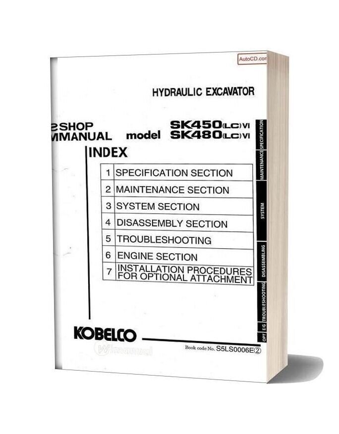 Kobelco Sk450lc Vi Sk480lc Vi Shop Manual S5ls0006e Gb