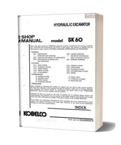 Kobelco Sk60 Hydraulic Excavator Book Code No S5le0005e