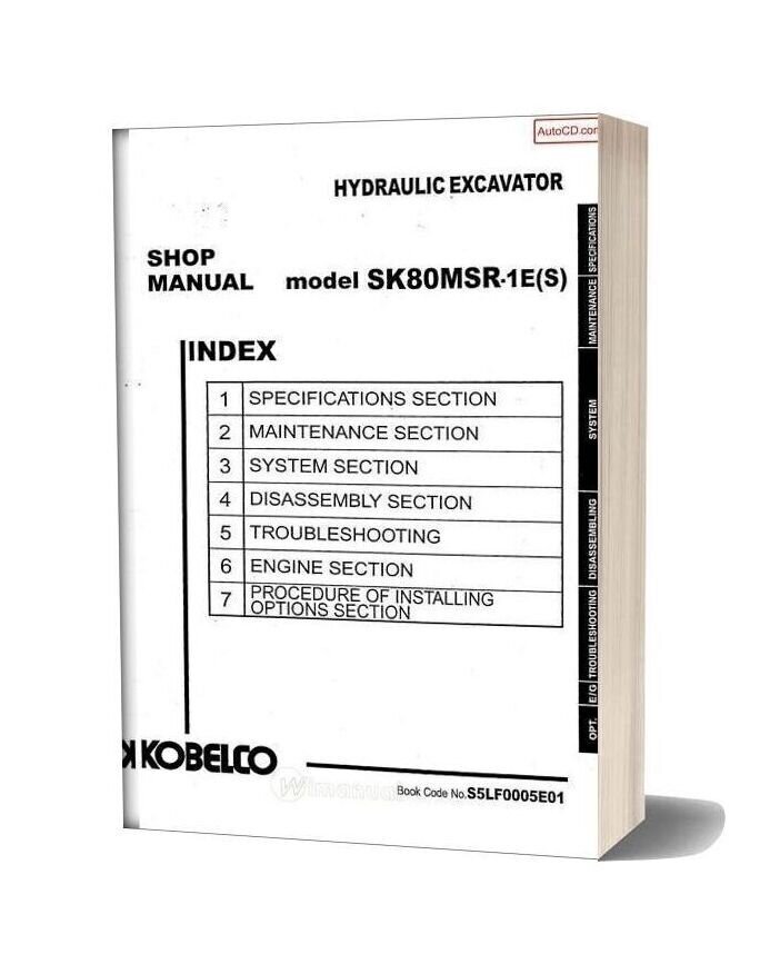Kobelco Sk80msr 1es Shop Manual S5lf0005e Gb